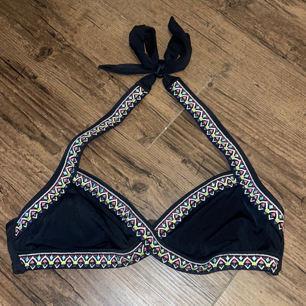 Women’s PINK black swimsuit top